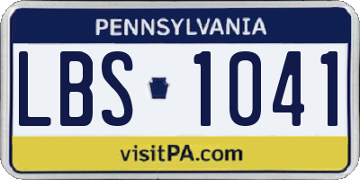 PA license plate LBS1041