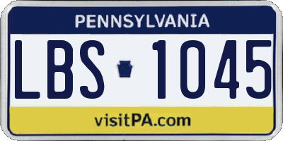 PA license plate LBS1045
