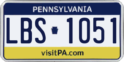 PA license plate LBS1051