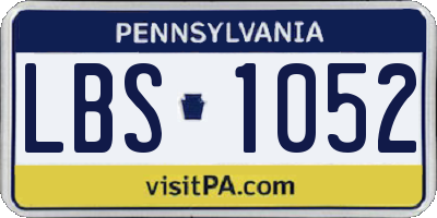 PA license plate LBS1052