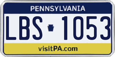 PA license plate LBS1053