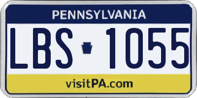 PA license plate LBS1055