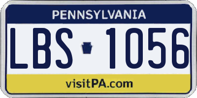 PA license plate LBS1056