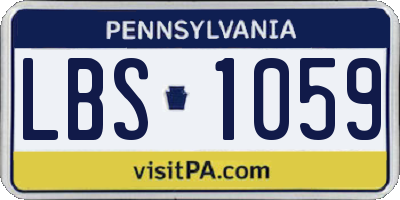 PA license plate LBS1059