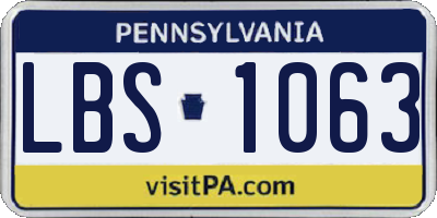 PA license plate LBS1063