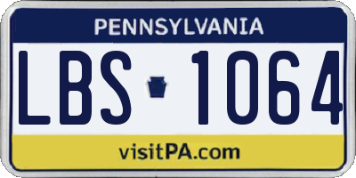 PA license plate LBS1064