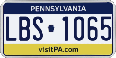 PA license plate LBS1065