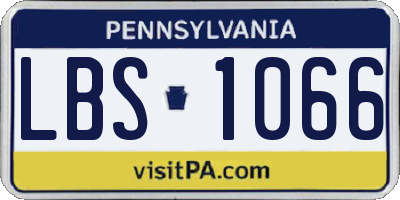 PA license plate LBS1066