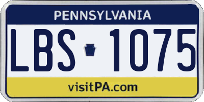 PA license plate LBS1075