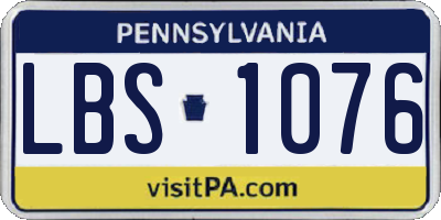 PA license plate LBS1076