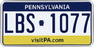 PA license plate LBS1077
