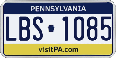 PA license plate LBS1085