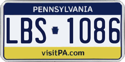 PA license plate LBS1086