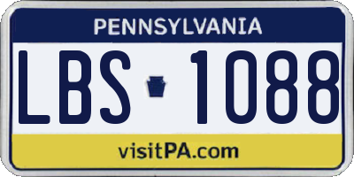 PA license plate LBS1088