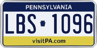 PA license plate LBS1096