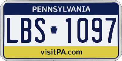 PA license plate LBS1097