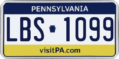 PA license plate LBS1099