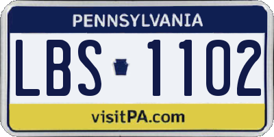 PA license plate LBS1102