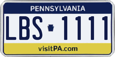 PA license plate LBS1111