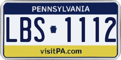 PA license plate LBS1112