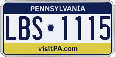 PA license plate LBS1115