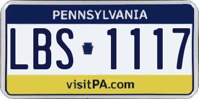 PA license plate LBS1117