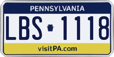 PA license plate LBS1118