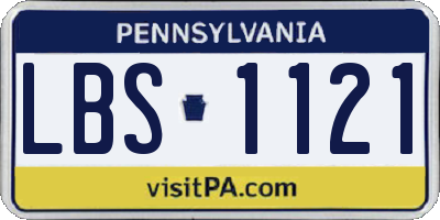 PA license plate LBS1121