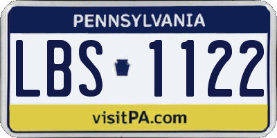 PA license plate LBS1122