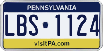PA license plate LBS1124