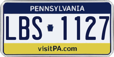 PA license plate LBS1127
