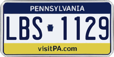 PA license plate LBS1129