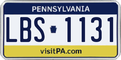 PA license plate LBS1131