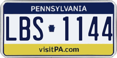 PA license plate LBS1144