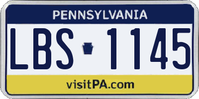 PA license plate LBS1145