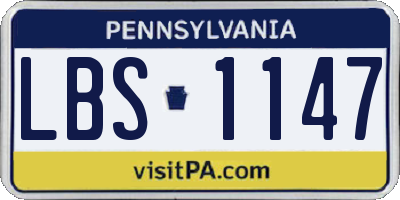 PA license plate LBS1147