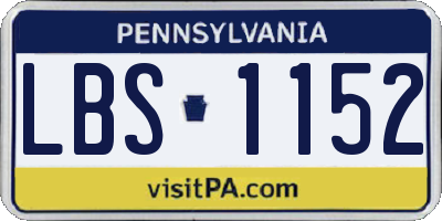 PA license plate LBS1152