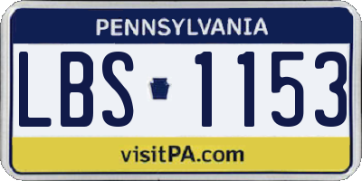 PA license plate LBS1153