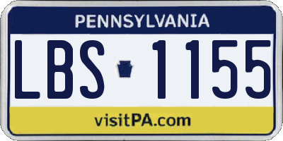 PA license plate LBS1155