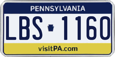 PA license plate LBS1160