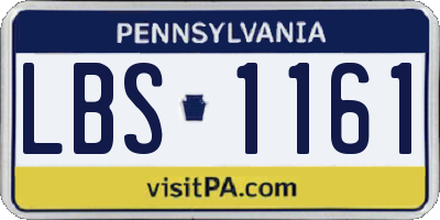 PA license plate LBS1161