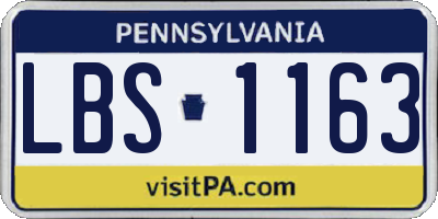 PA license plate LBS1163