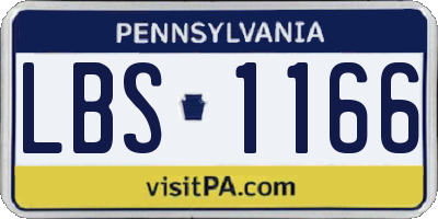 PA license plate LBS1166