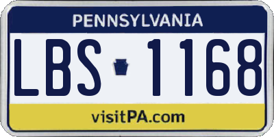 PA license plate LBS1168