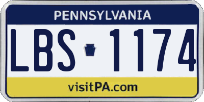 PA license plate LBS1174