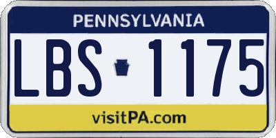 PA license plate LBS1175