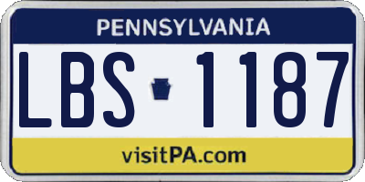 PA license plate LBS1187