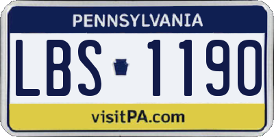 PA license plate LBS1190
