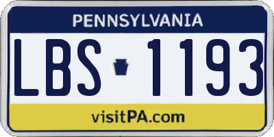 PA license plate LBS1193