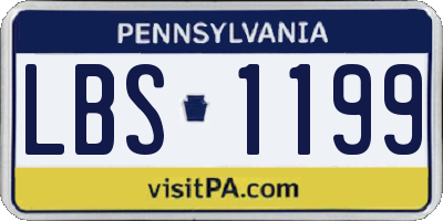 PA license plate LBS1199